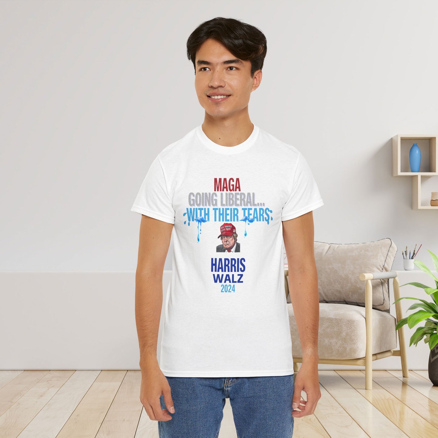 MAGA Going Liberal With Their Tears Shirt- Harris Walz Tee-  Democrat Presidential Election T-Shirt