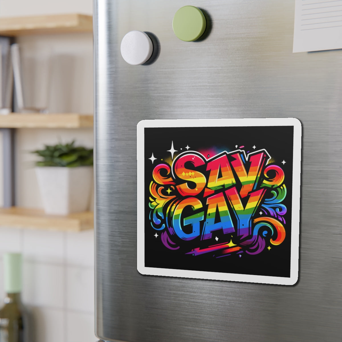 Just Say Gay LGBT Car Magnet for Fridge LGBTQ Magnetic Sign Queer Lesbian Bisexual Transgender Gay Pride Merch LGBTQIA Political Decal