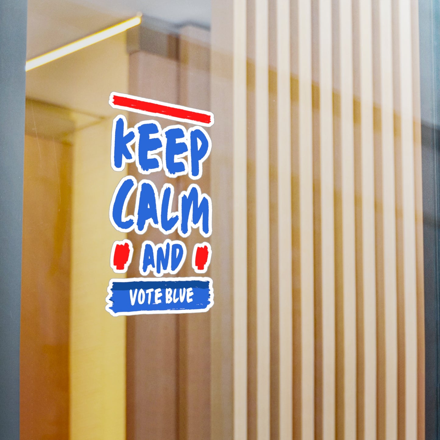 Keep Calm and Vote Blue Kiss-Cut Vinyl Decals - Save Democracy Freedom Decal