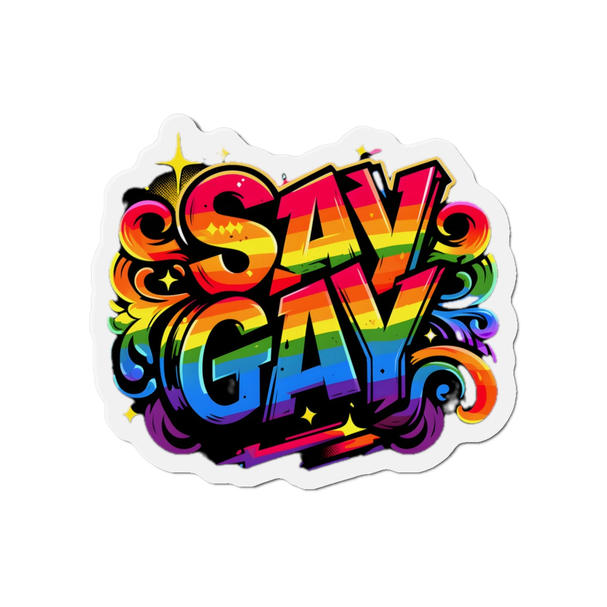Just Say Gay LGBT Car Magnet for Fridge LGBTQ Magnetic Sign Queer Lesbian Bisexual Transgender Gay Pride Merch LGBTQIA Political Decal