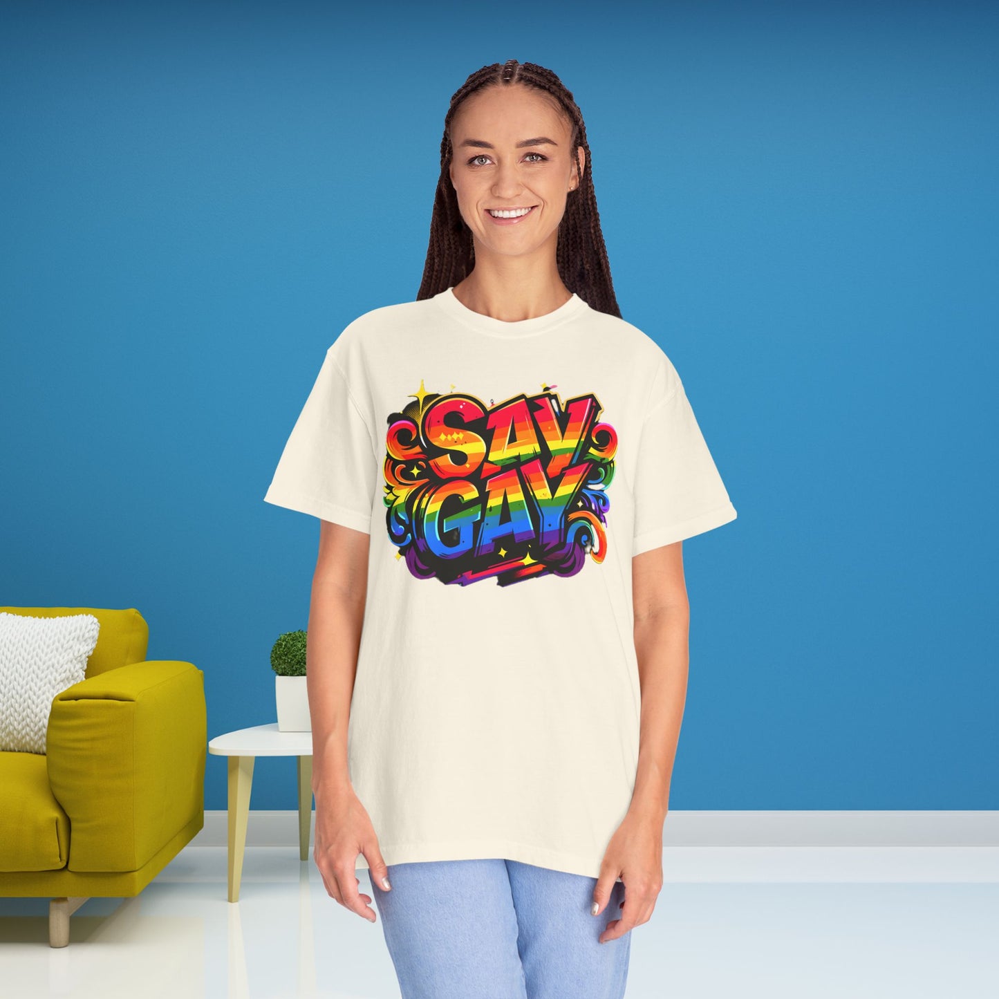 Say Gay Protest Shirt LGBT TShirt Social Justice LGBTQ T-Shirt Comfort Colors Tee Anti-Fascism Queer Gay Lesbian Bisexual Trans Apparel