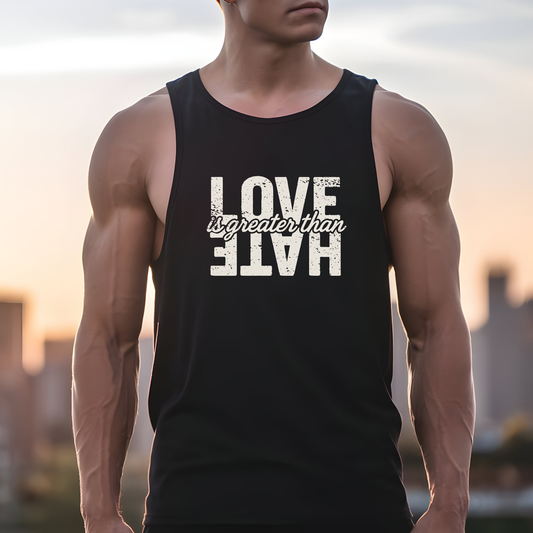 Protest Tank Top Love Is Greater Than Hate Social Justice Shirt Anti-Trump Merch Anti-Fascism Gear Resistance Tank Top Democrat Apparel