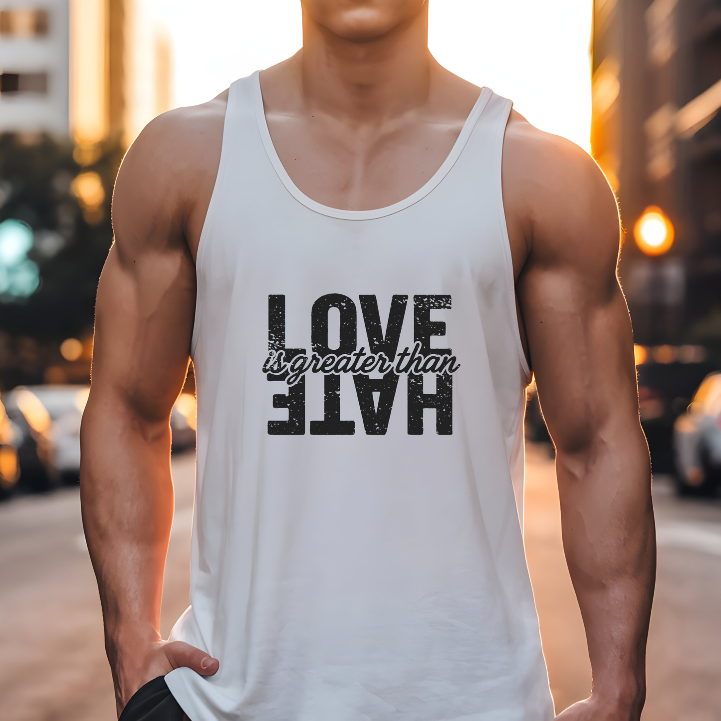 Protest Tank Top Love Is Greater Than Hate Social Justice Shirt Anti-Trump Merch Anti-Fascism Gear Resistance Tank Top Democrat Apparel
