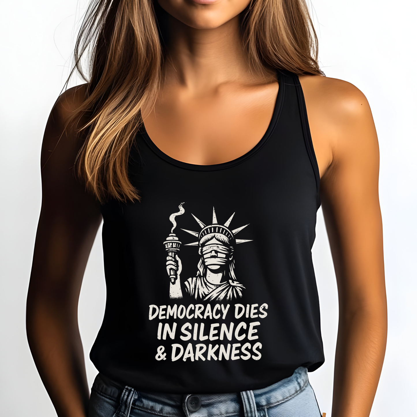 Protest Tank Top Extinguished Liberty Tee Social Justice Shirt Anti-Trump Merch Anti-Fascism Gear Resistance Tank Top Democrat Apparel