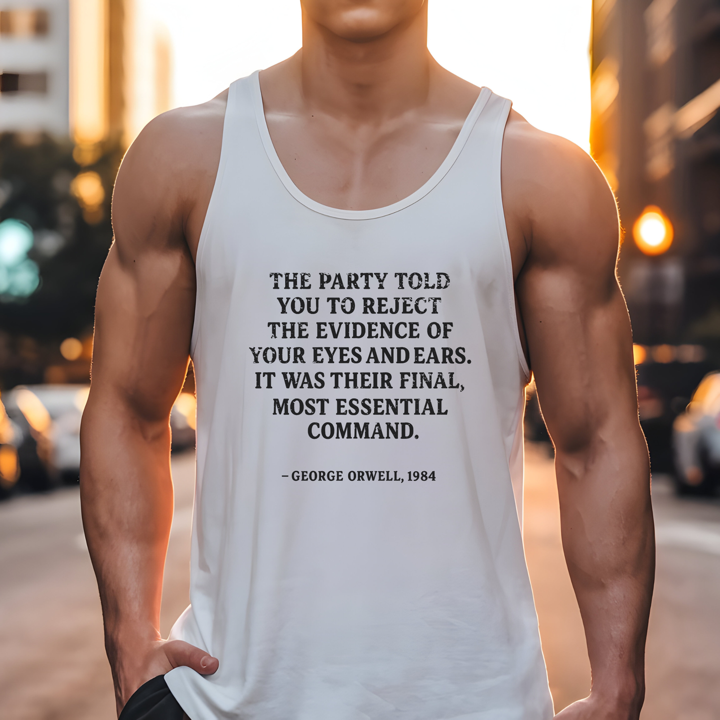 George Orwell's 1984 Protest Tank Top Social Justice Shirt Anti-Trump Merch Anti-Fascism Gear Resistance Activist Tank Top Democrat Apparel