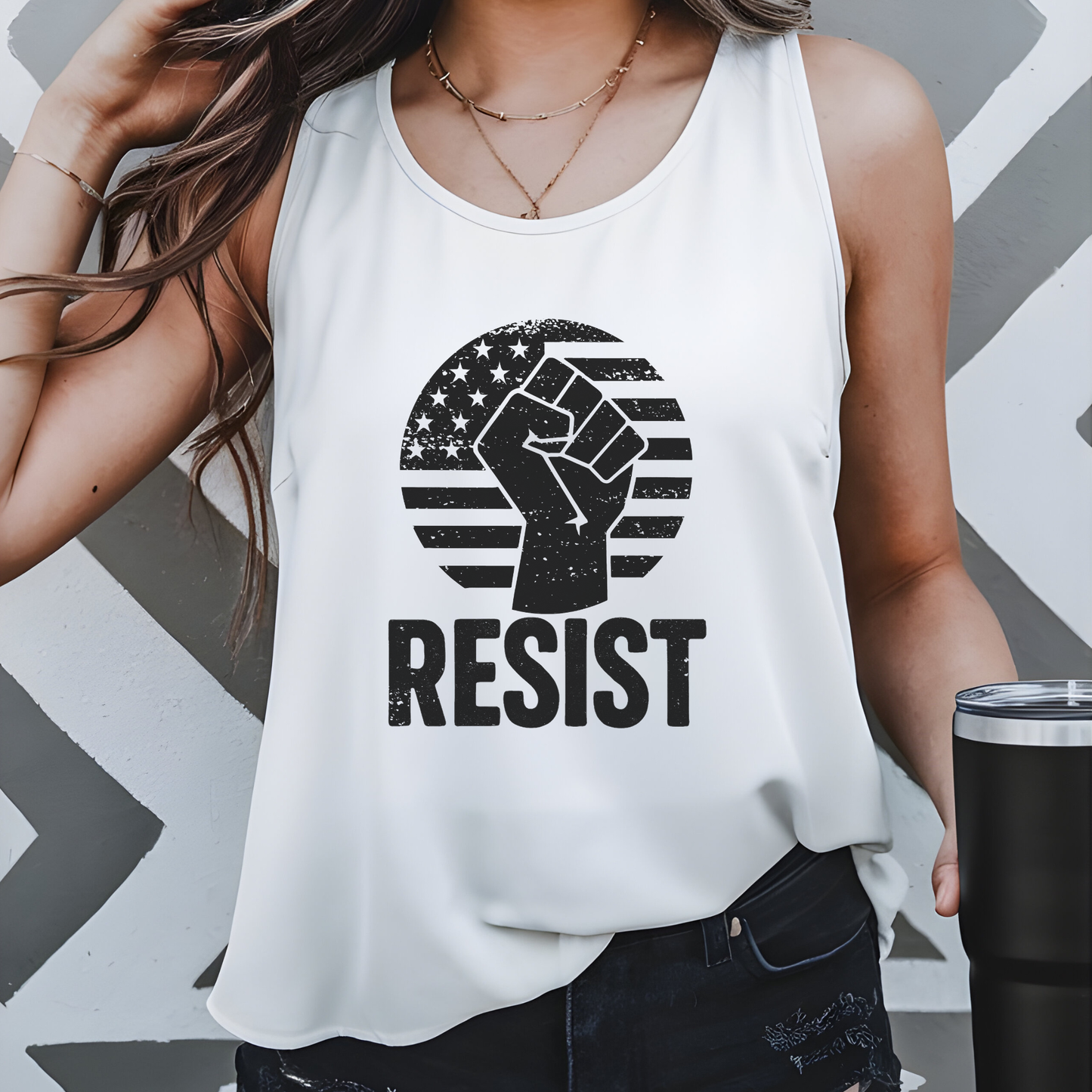 Resist Social Justice Shirt Anti-Trump Protest Tank Top Anti-Fascism Merch Reject Maga Resistance Tee Activist Tank Top for Democrat Apparel