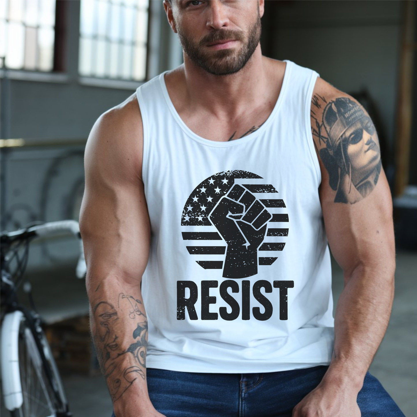 Resist Social Justice Shirt Anti-Trump Protest Tank Top Anti-Fascism Merch Reject Maga Resistance Tee Activist Tank Top for Democrat Apparel