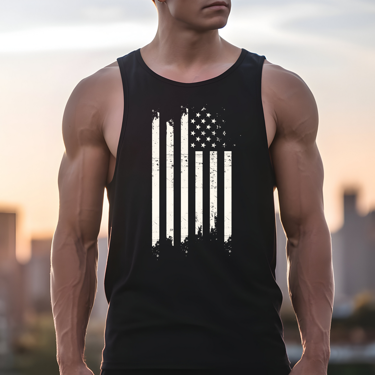 Distressed US Flag Mourning Protest Tank Top Social Justice Shirt Anti-Trump Merch Anti-Fascism Resist Activist Tank Top Democrat Apparel