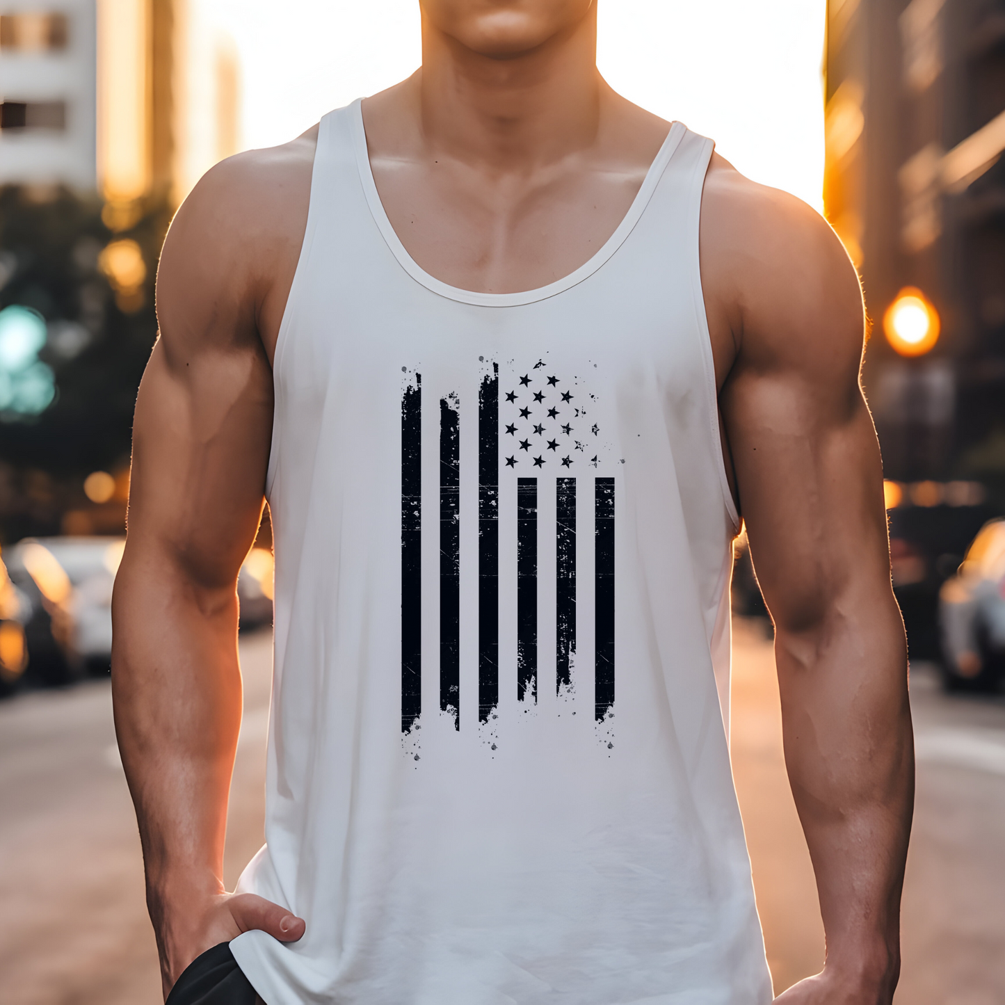 Distressed US Flag Mourning Protest Tank Top Social Justice Shirt Anti-Trump Merch Anti-Fascism Resist Activist Tank Top Democrat Apparel