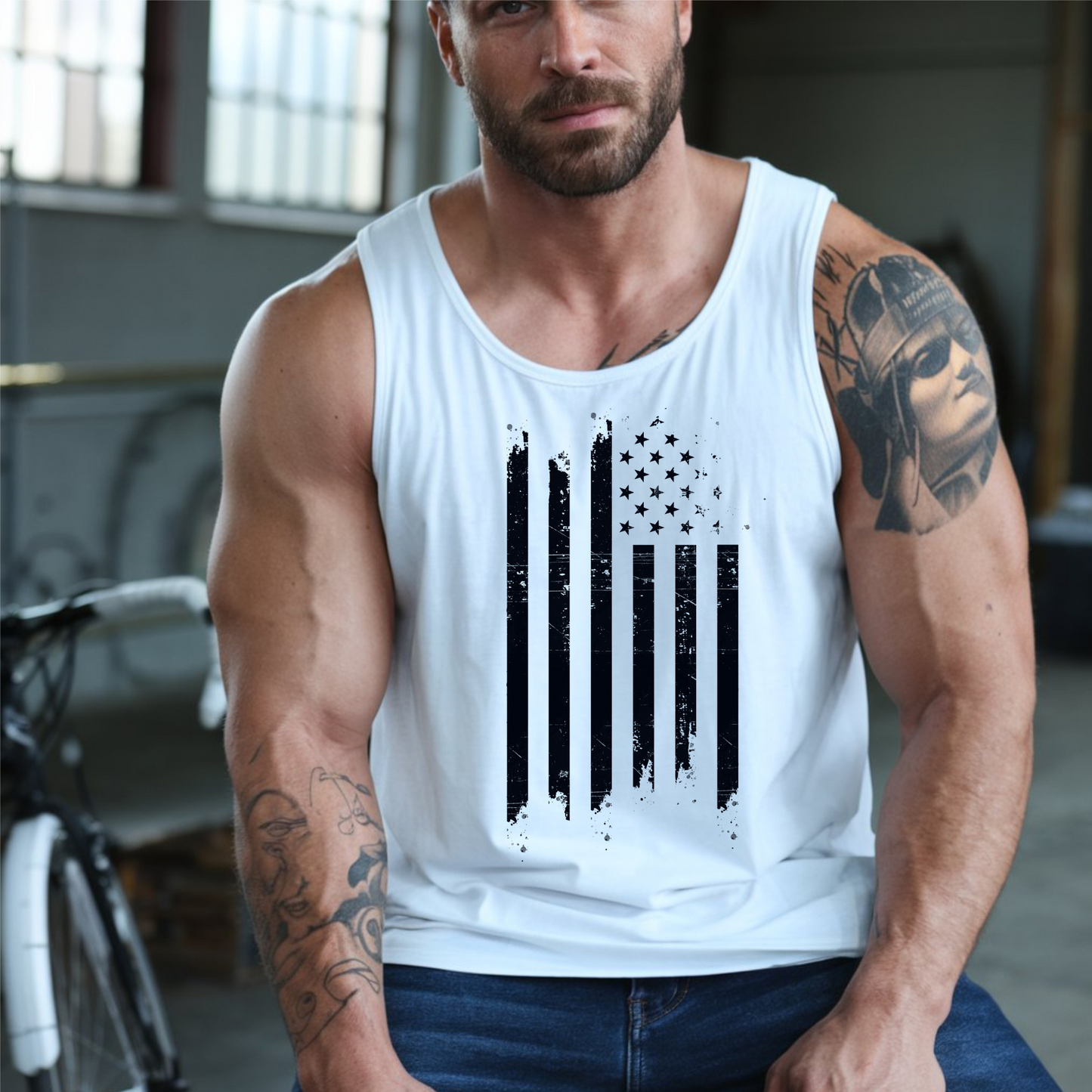 Distressed US Flag Mourning Protest Tank Top Social Justice Shirt Anti-Trump Merch Anti-Fascism Resist Activist Tank Top Democrat Apparel