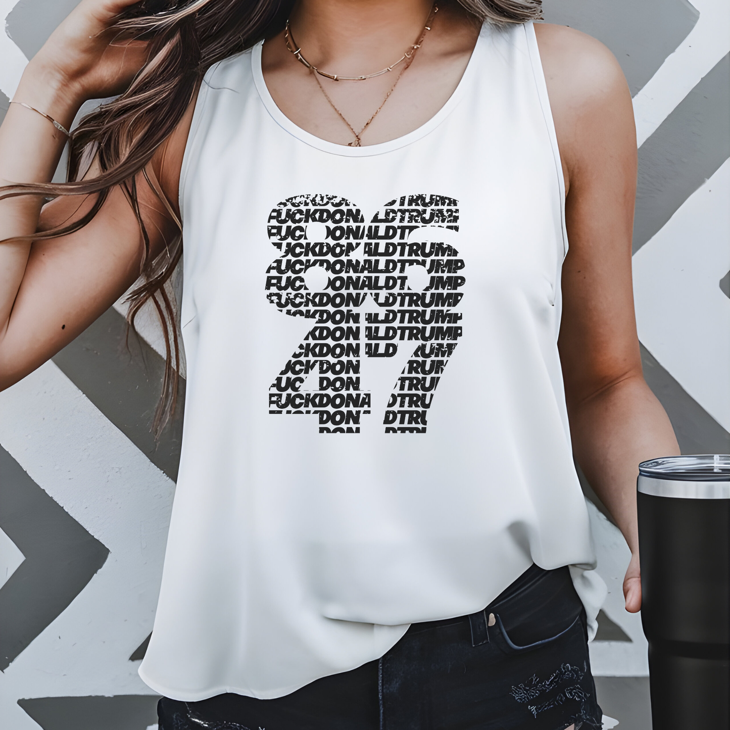 Cancel Trump 8647 Protest Tank Top Patriotic Shirt Social Justice Anti-Trump Merch Anti-Fascism Gear Resistance Tank Top Democrat Apparel