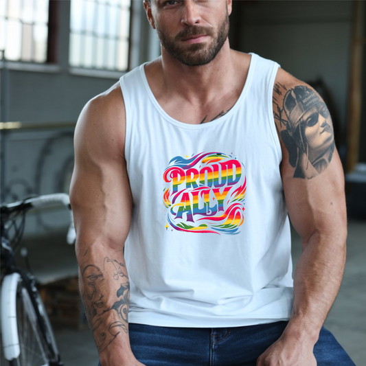 Proud Straight Ally Gay Pride Tank Top Proud Straight Supporter Bella + Canvas Cotton LGBTQIA Unisex Tanks LGBTQ Pride Shirt