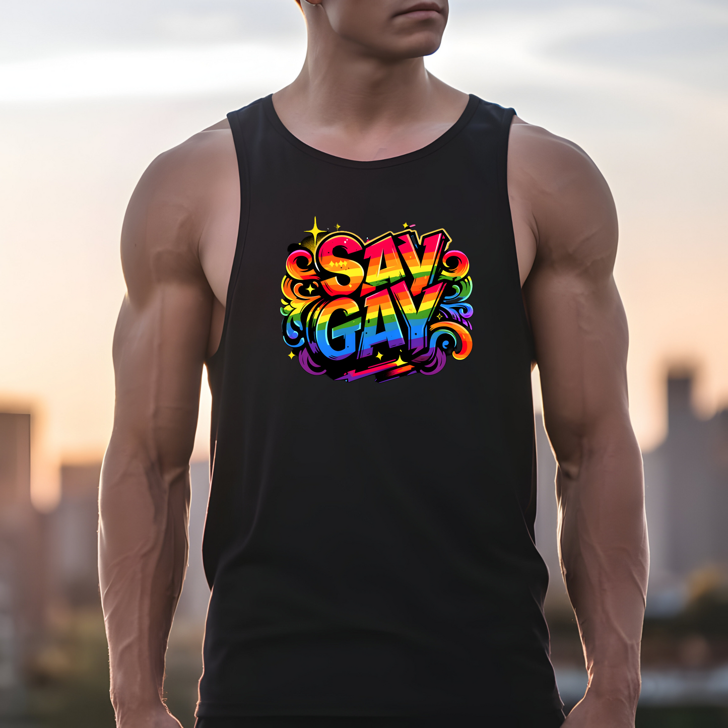 Say Gay Protest Tank Top LGBT Sleeveless Shirt Social Justice LGBTQ Tank LGBTQIA Top Queer Lesbian Bisexual Transgender Gay Pride Apparel