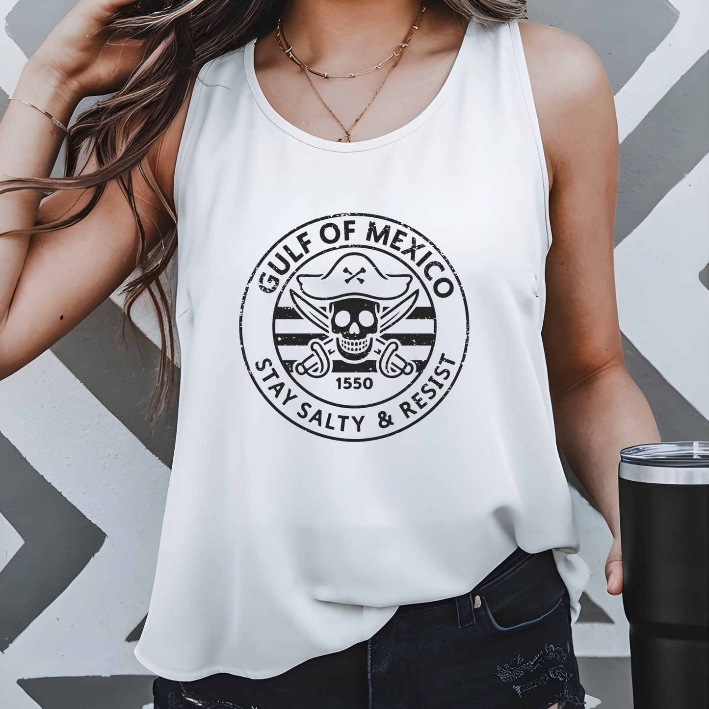 Gulf of Mexico Pirate Resist Shirt Protest Tank Top Social Justice Anti-Trump Merch Anti-Fascism Gear Resistance Tank Top Democrat Apparel
