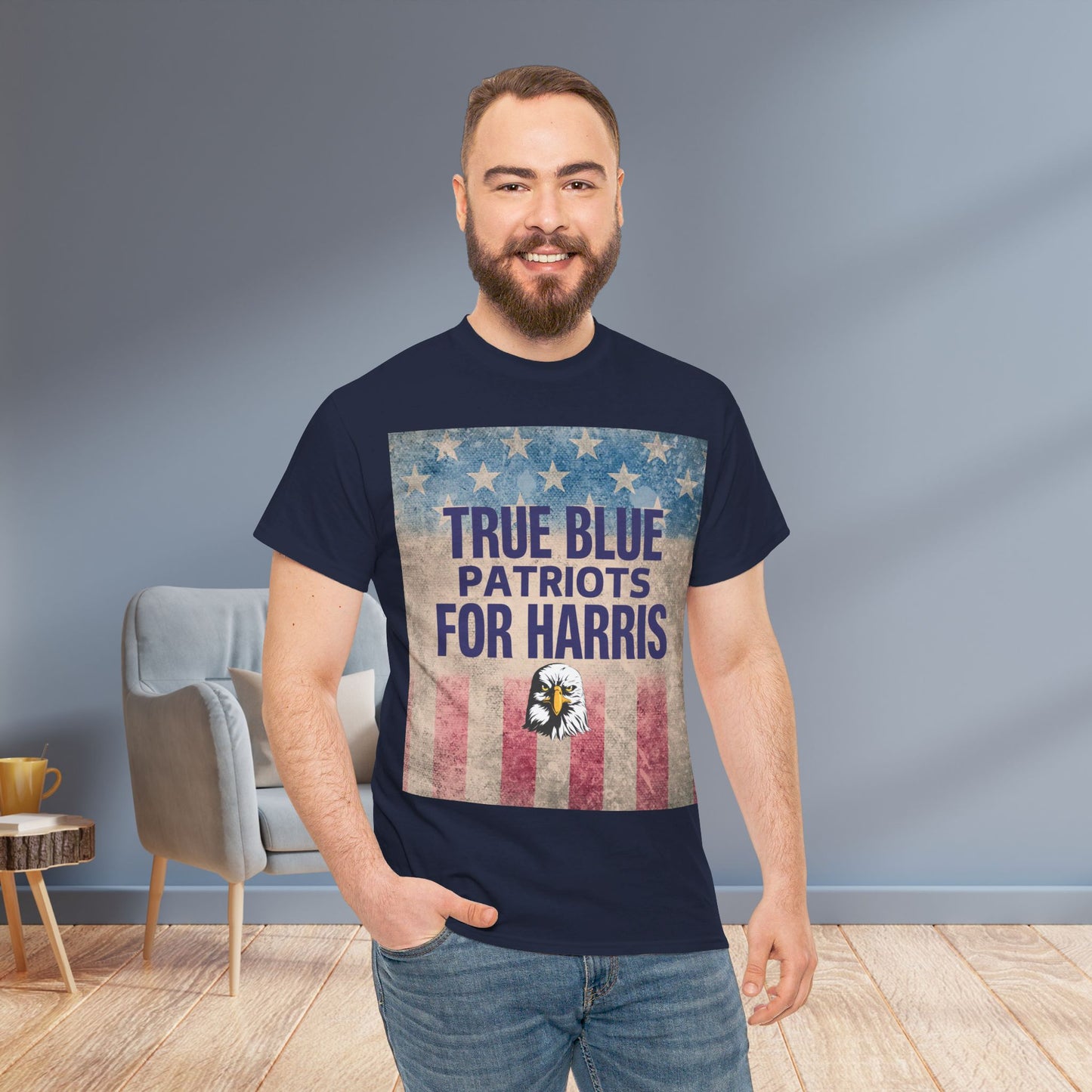 True Blue Patriots for Harris Shirt- Save Democracy Tee- Democrat Presidential Election T-Shirt