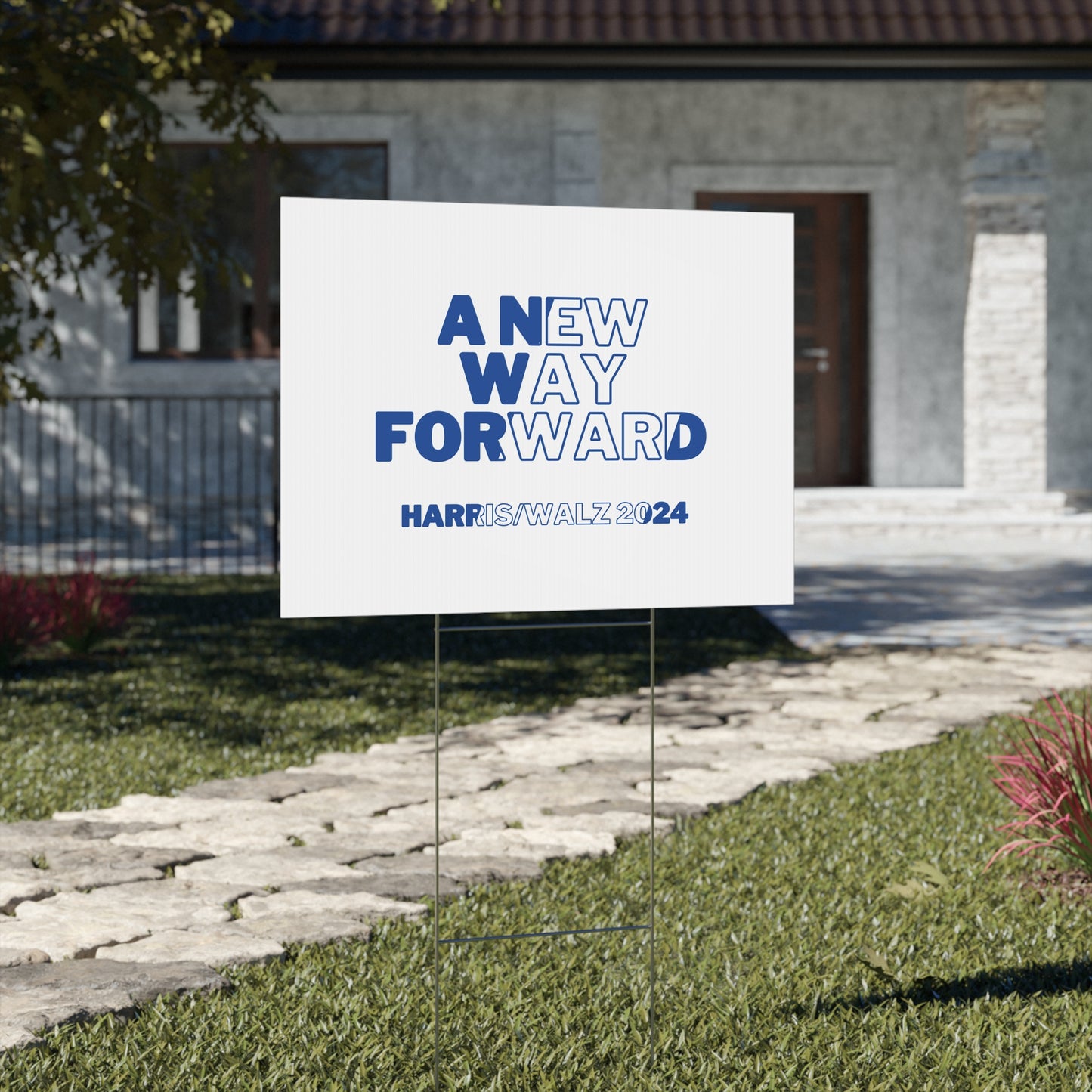 A New Way Forward Yard Sign - Harris/Walz 2024 Sign - Patriotic Election Political Decor