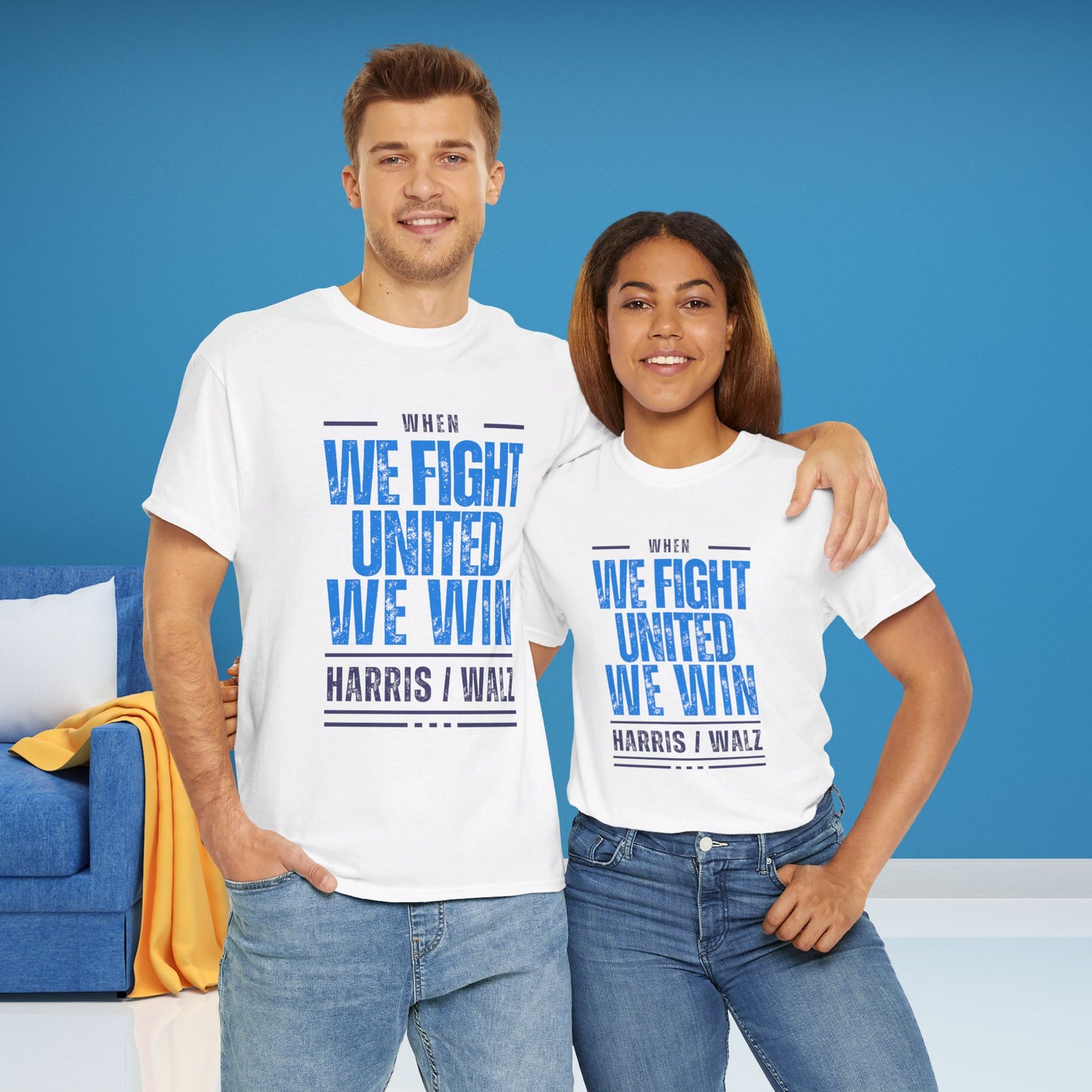 When We Fight United We Win Shirt- Harris Walz Tee-  Democrat Presidential Election T-Shirt