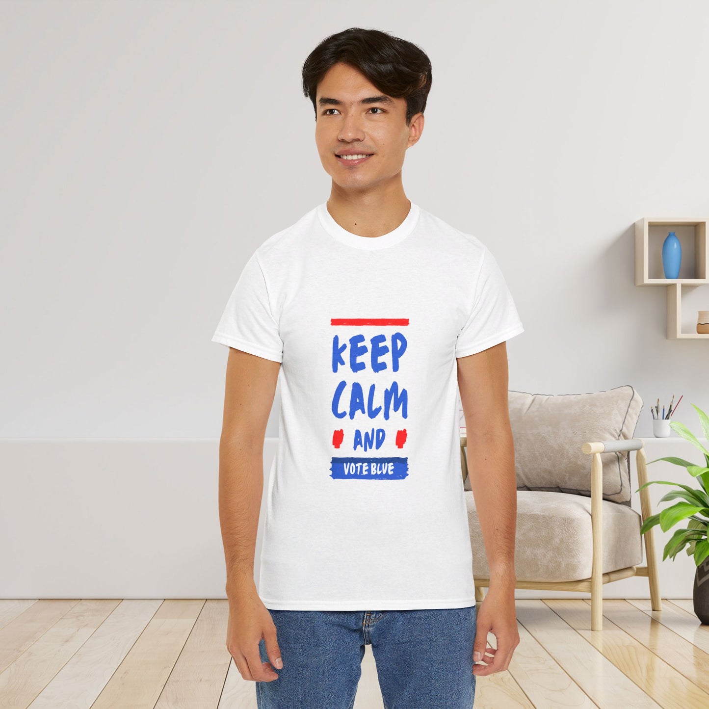 Keep Calm and Vote Blue Shirt- Save Democracy Tee- Democrat Presidential Election T-Shirt