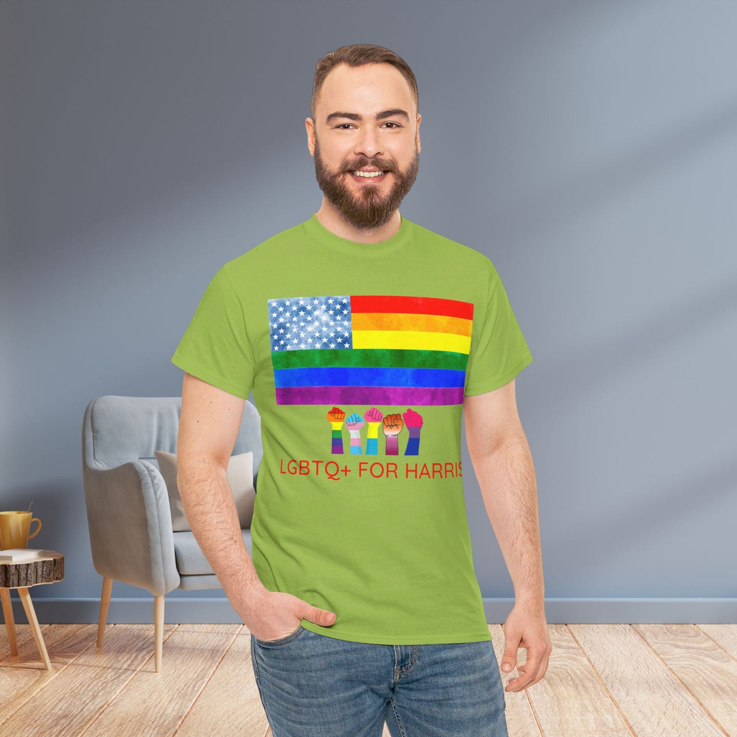 LGBTQ+ for Harris Shirt- Queer for Harris Tee-  Democrat Presidential Election T-Shirt