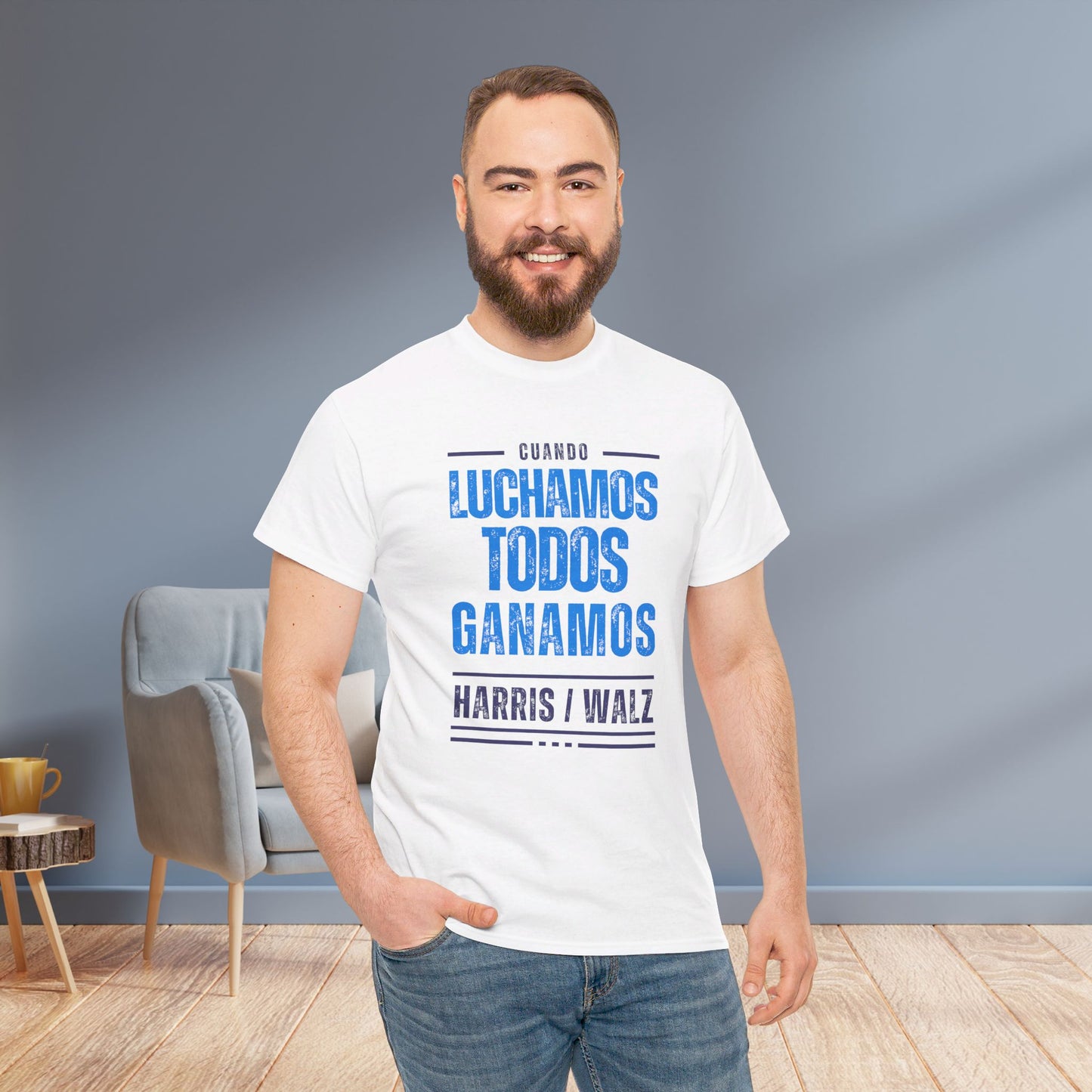 Cuando Luchamos Todos Ganamos Shirt- When We Fight We Win Tee in Spanish-  Latinx for Harris Democrat Presidential Election T-Shirt