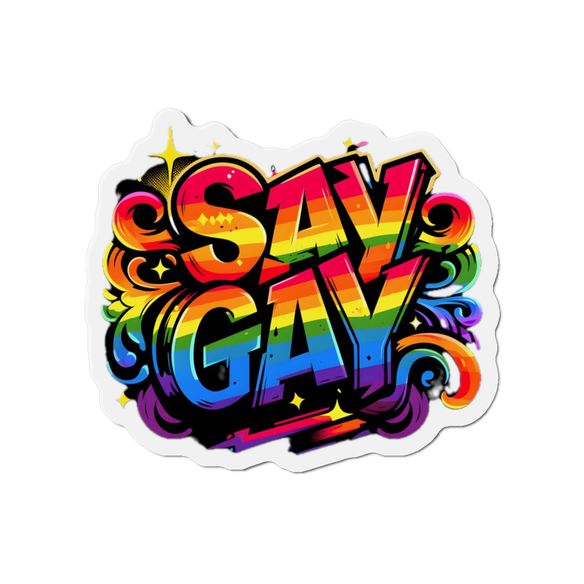 Just Say Gay LGBT Car Magnet for Fridge LGBTQ Magnetic Sign Queer Lesbian Bisexual Transgender Gay Pride Merch LGBTQIA Political Decal