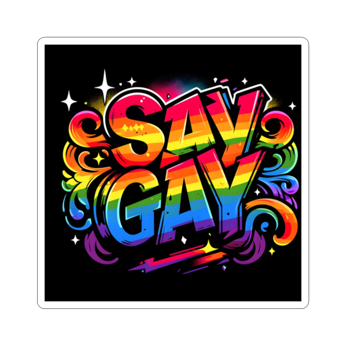 Just Say Gay LGBT Water Bottle Sticker for Laptop LGBTQ Decal Queer Lesbian Bisexual Transgender Gay Pride Merch LGBTQIA Political Adhesive
