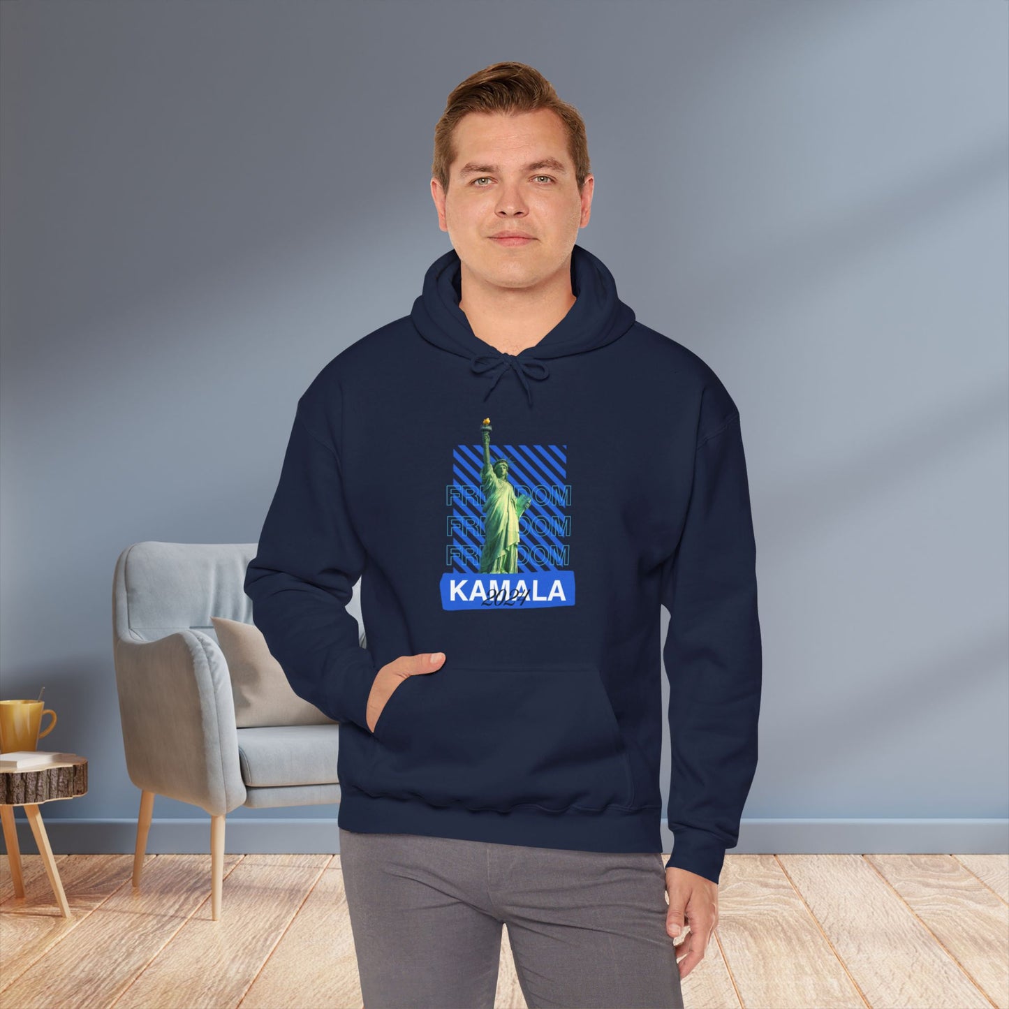 Freedom Kamala 2024 Hooded Sweatshirt - Statue of Liberty Freedom Hoodie - Pullover Hoodie