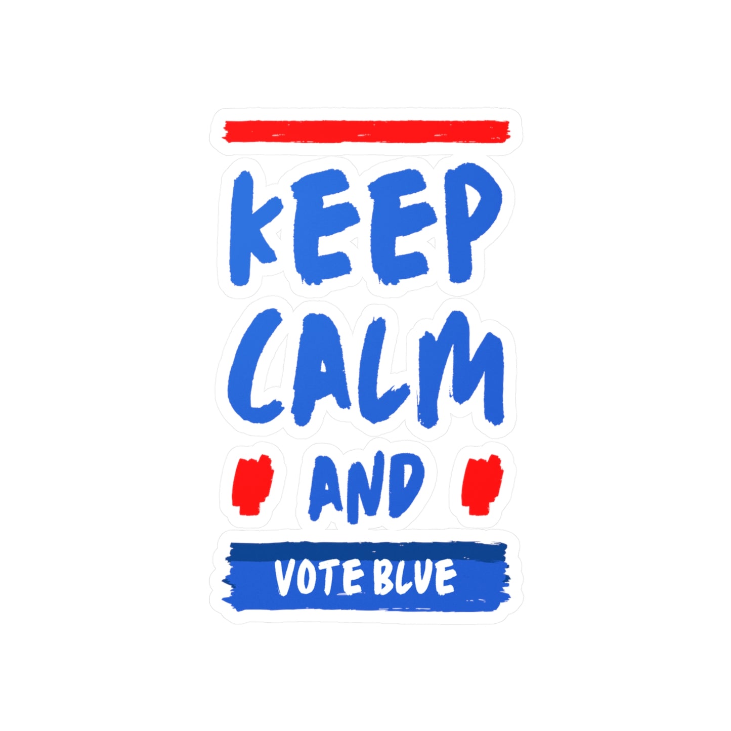 Keep Calm and Vote Blue Kiss-Cut Vinyl Decals - Save Democracy Freedom Decal