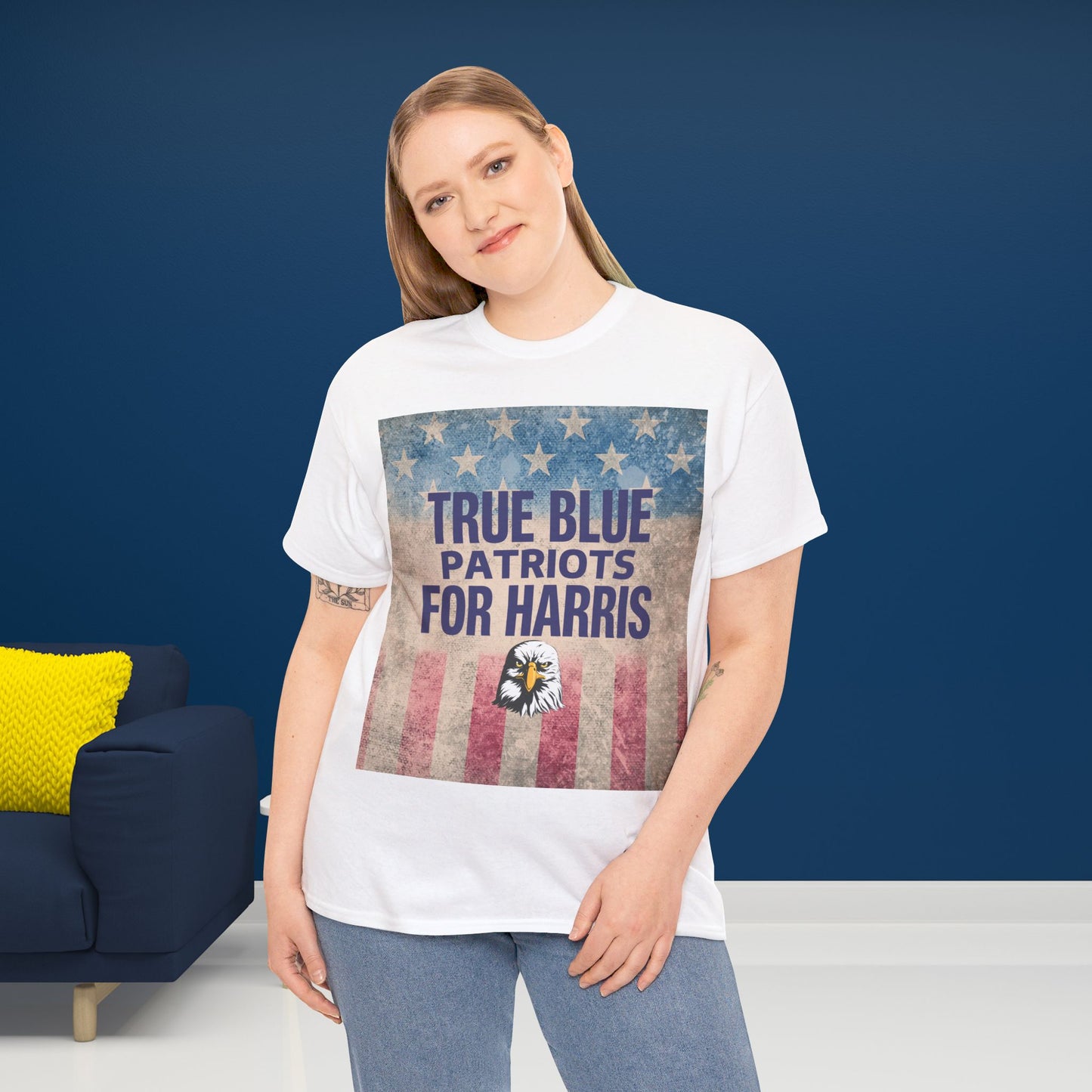 True Blue Patriots for Harris Shirt- Save Democracy Tee- Democrat Presidential Election T-Shirt