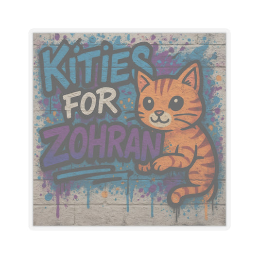 Political Sticker Kitties for Zohran Mamdani Merch NYC New York City Mayor 2025 Decal FDT Anti-Fascism Resistance Decal Social Democrat