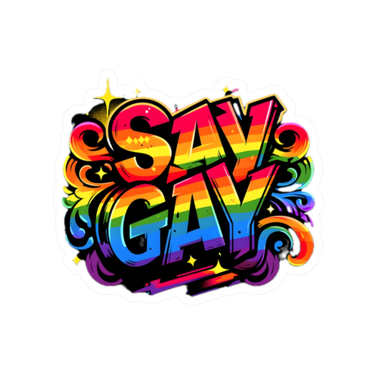Just Say Gay LGBT Water Bottle Sticker for Laptop LGBTQ Decal Queer Lesbian Bisexual Transgender Gay Pride Merch LGBTQIA Political Adhesive
