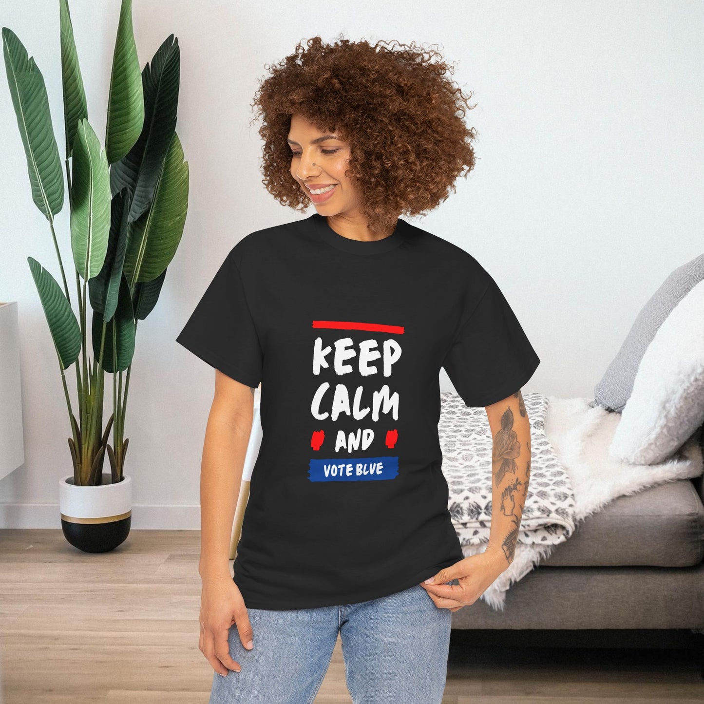 Keep Calm and Vote Blue Shirt- Save Democracy Tee- Democrat Presidential Election T-Shirt