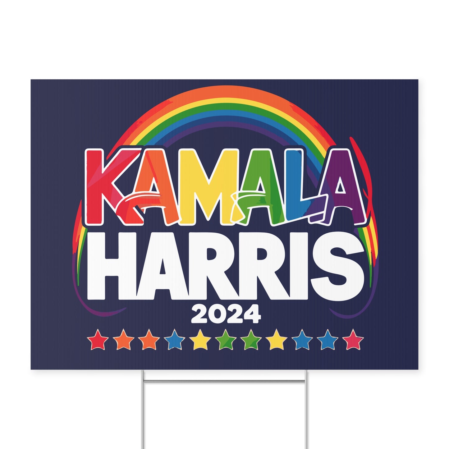 Kamala Harris Yard Sign - LGBTQ+ For Harris Sign - Patriotic Election Political Decor