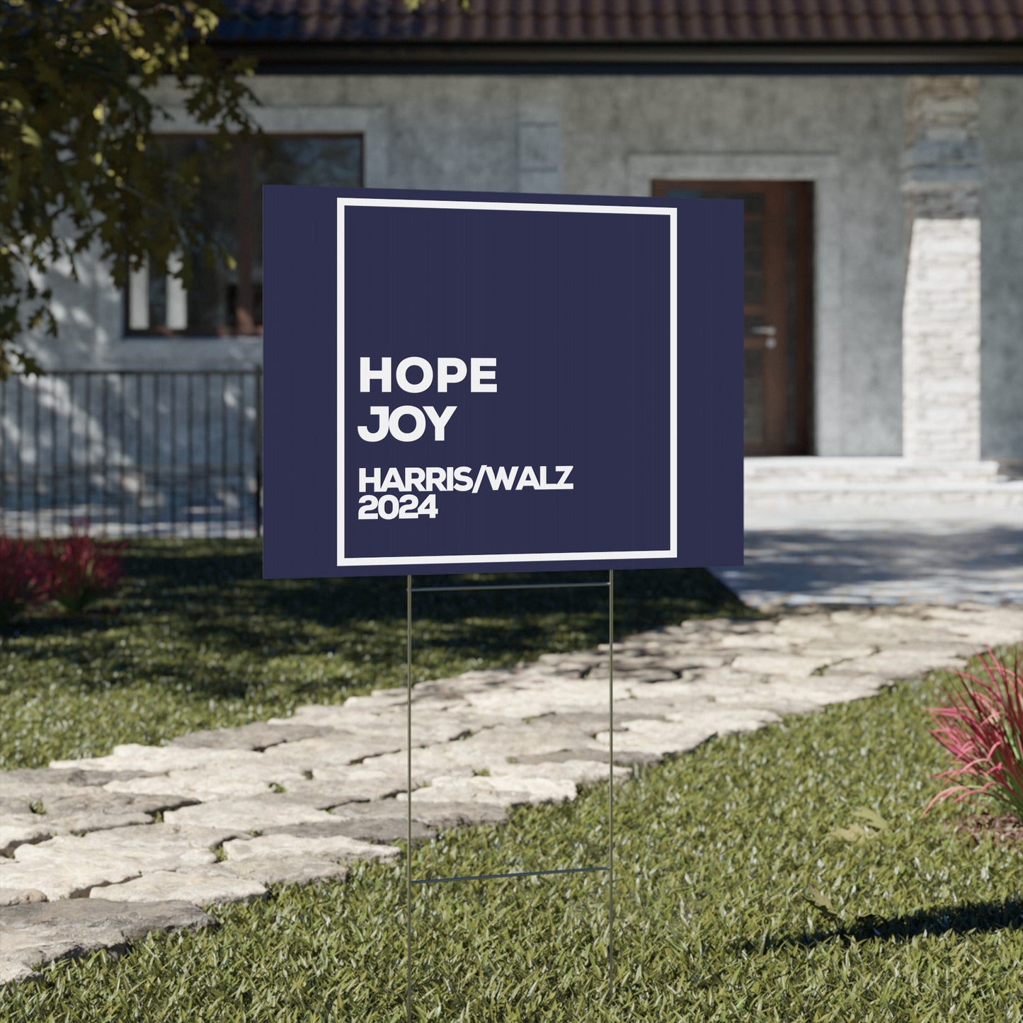 Hope and Joy Yard Sign - Harris/Walz 2024 Sign - Patriotic Election Political Decor