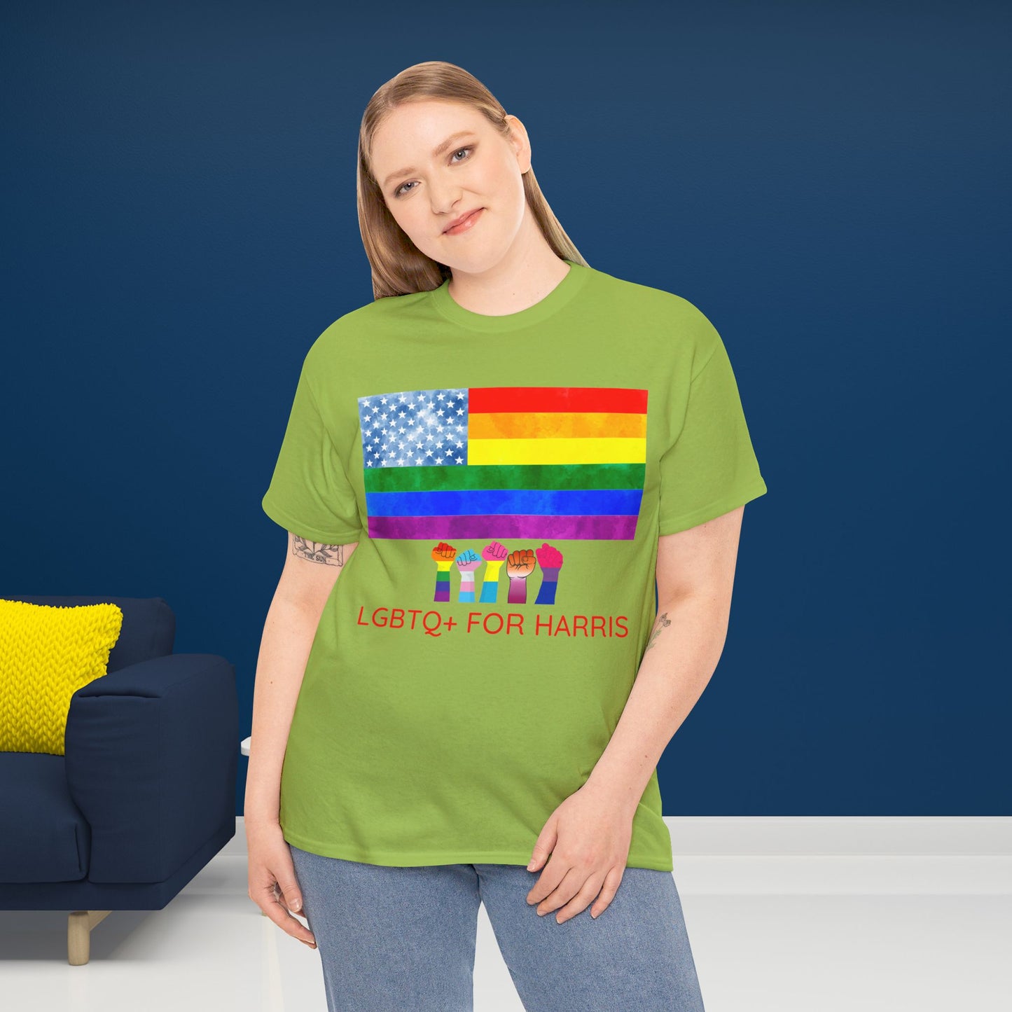 LGBTQ+ for Harris Shirt- Queer for Harris Tee-  Democrat Presidential Election T-Shirt