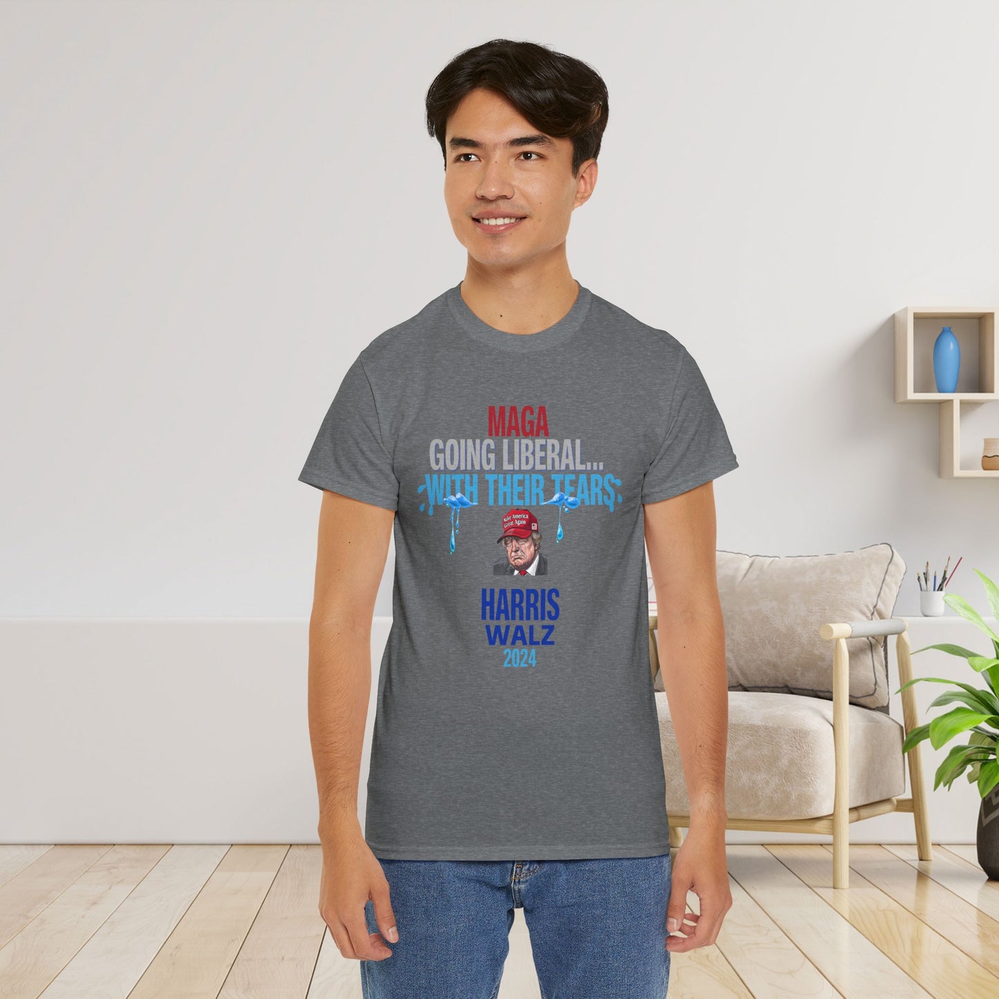 MAGA Going Liberal With Their Tears Shirt- Harris Walz Tee-  Democrat Presidential Election T-Shirt