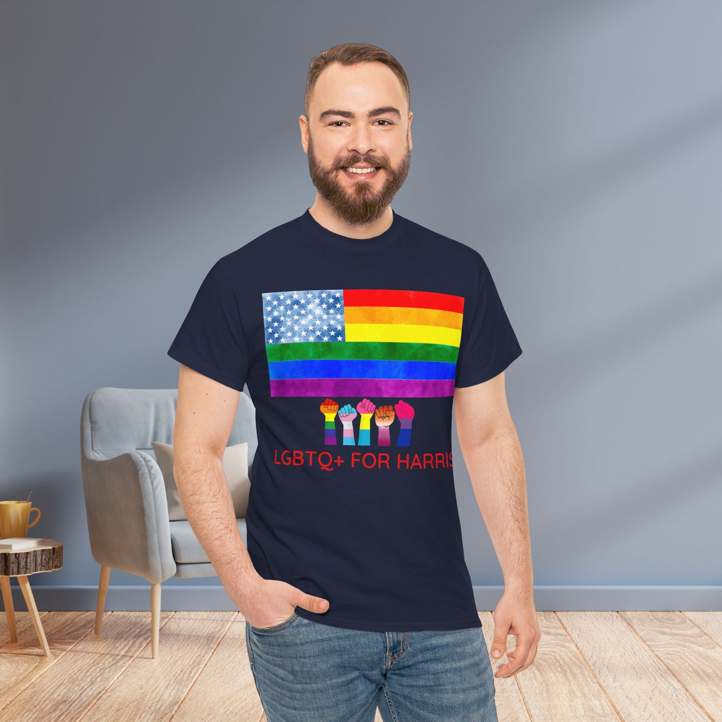 LGBTQ+ for Harris Shirt- Queer for Harris Tee-  Democrat Presidential Election T-Shirt