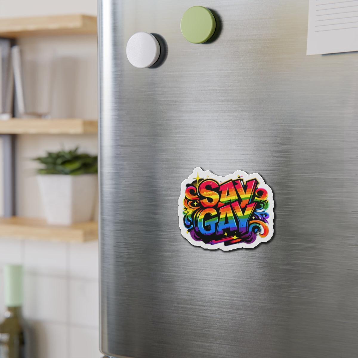 Just Say Gay LGBT Car Magnet for Fridge LGBTQ Magnetic Sign Queer Lesbian Bisexual Transgender Gay Pride Merch LGBTQIA Political Decal