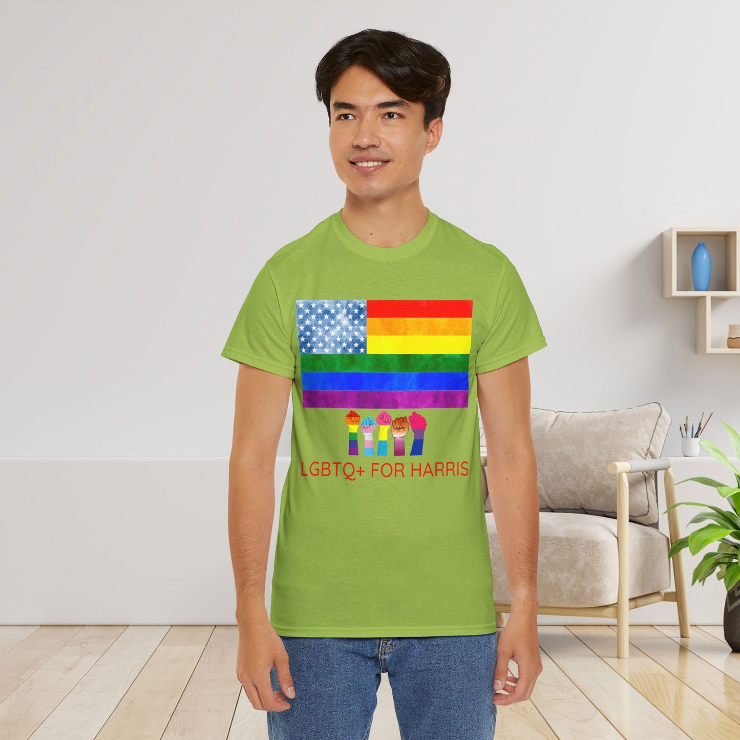 LGBTQ+ for Harris Shirt- Queer for Harris Tee-  Democrat Presidential Election T-Shirt