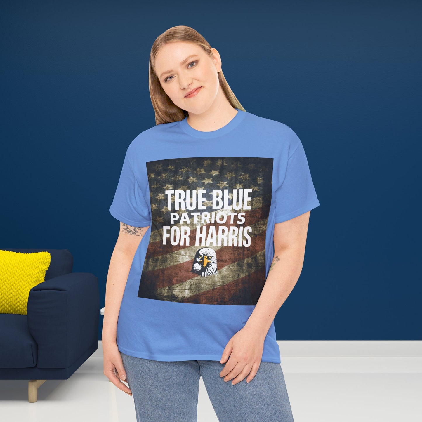 True Blue Patriots for Harris Shirt- Save Democracy Tee- Democrat Presidential Election T-Shirt