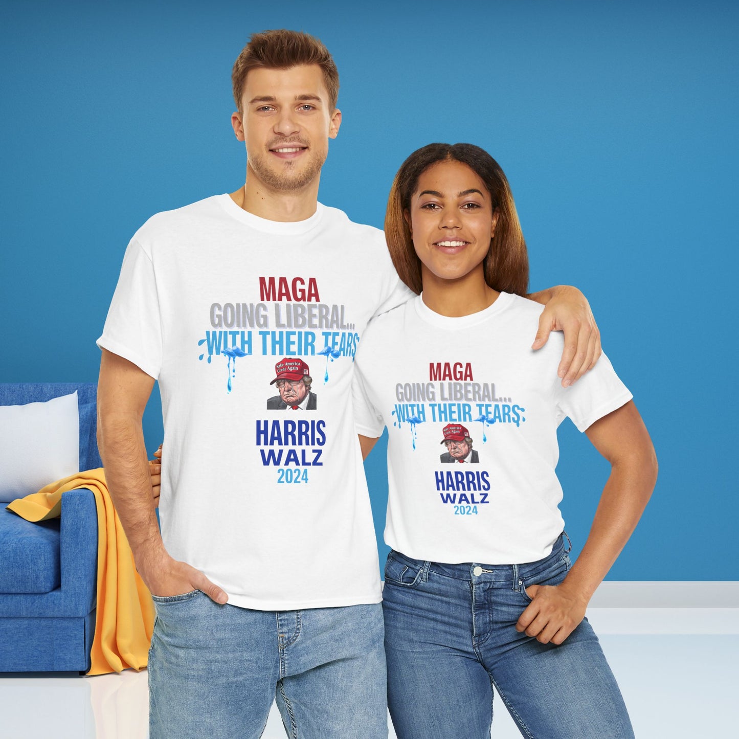 MAGA Going Liberal With Their Tears Shirt- Harris Walz Tee-  Democrat Presidential Election T-Shirt