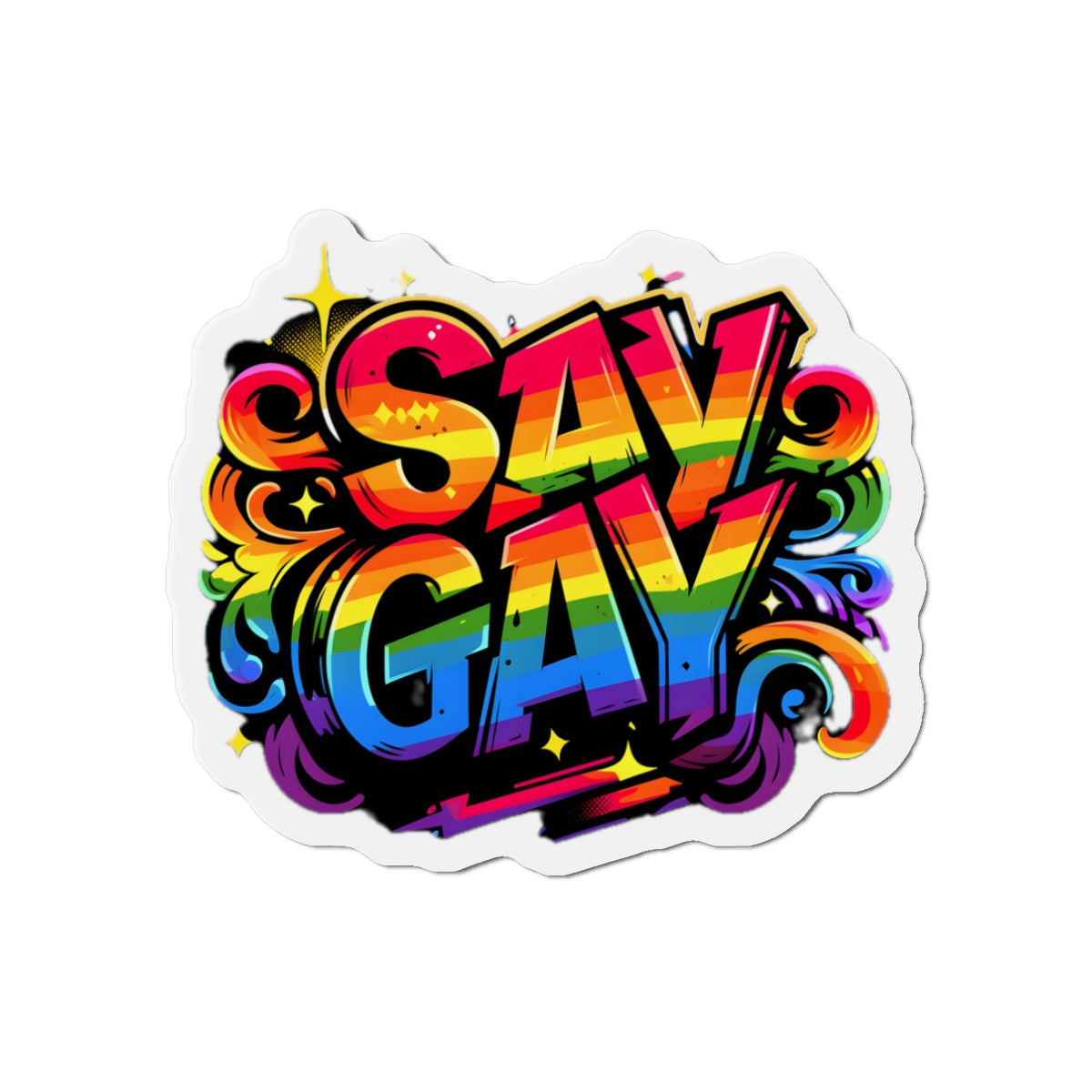 Just Say Gay LGBT Car Magnet for Fridge LGBTQ Magnetic Sign Queer Lesbian Bisexual Transgender Gay Pride Merch LGBTQIA Political Decal