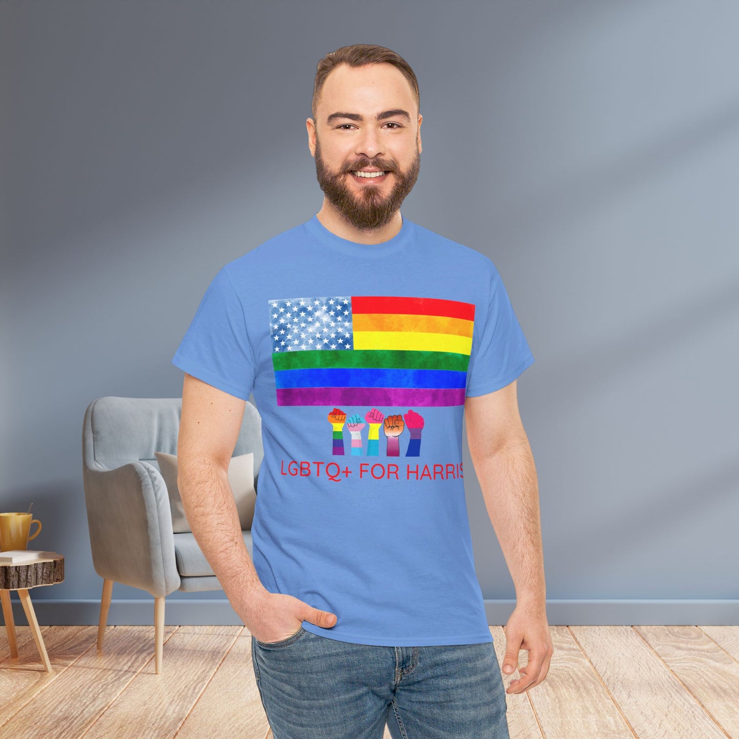 LGBTQ+ for Harris Shirt- Queer for Harris Tee-  Democrat Presidential Election T-Shirt