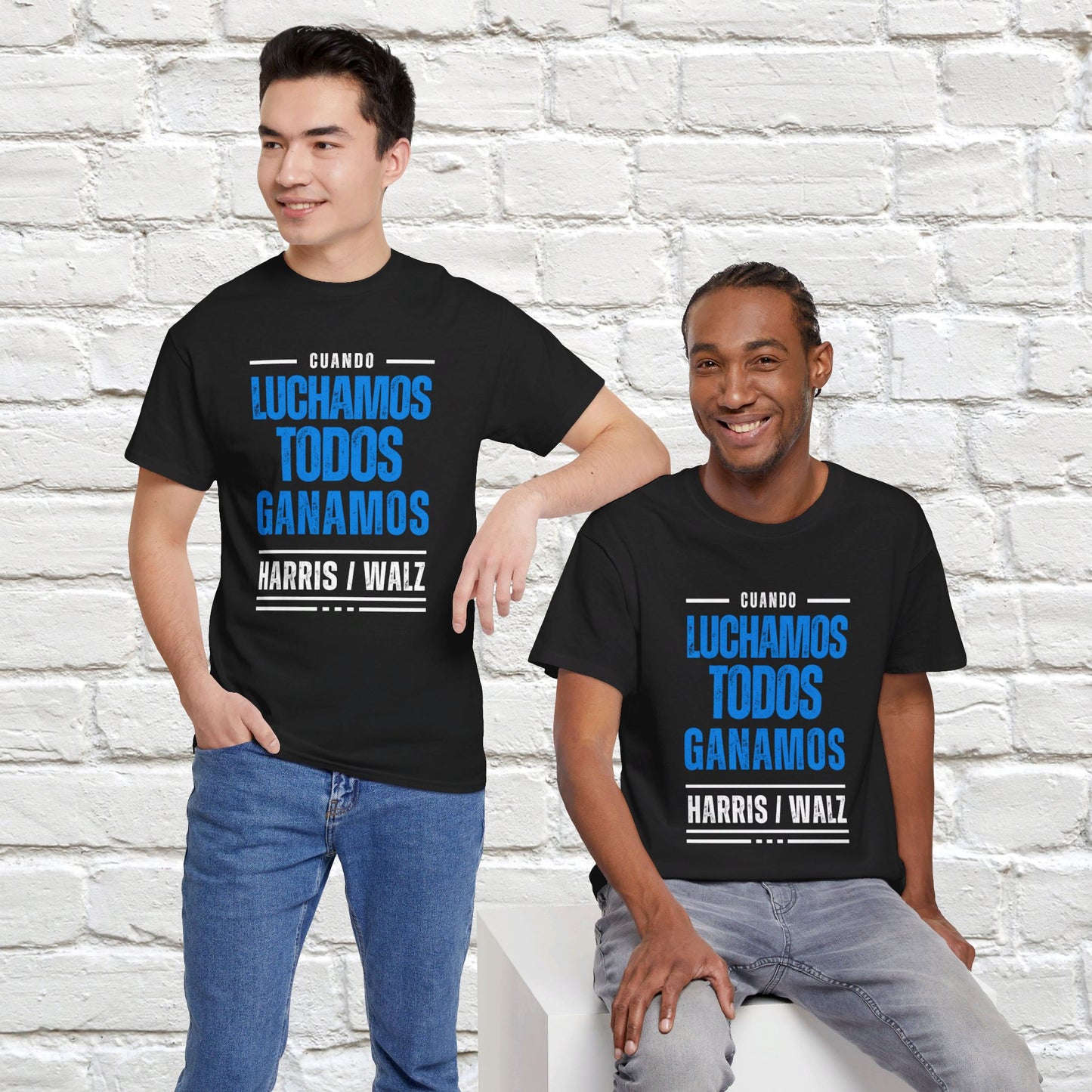 Cuando Luchamos Todos Ganamos Shirt- When We Fight We Win Tee in Spanish-  Latinx for Harris Democrat Presidential Election T-Shirt