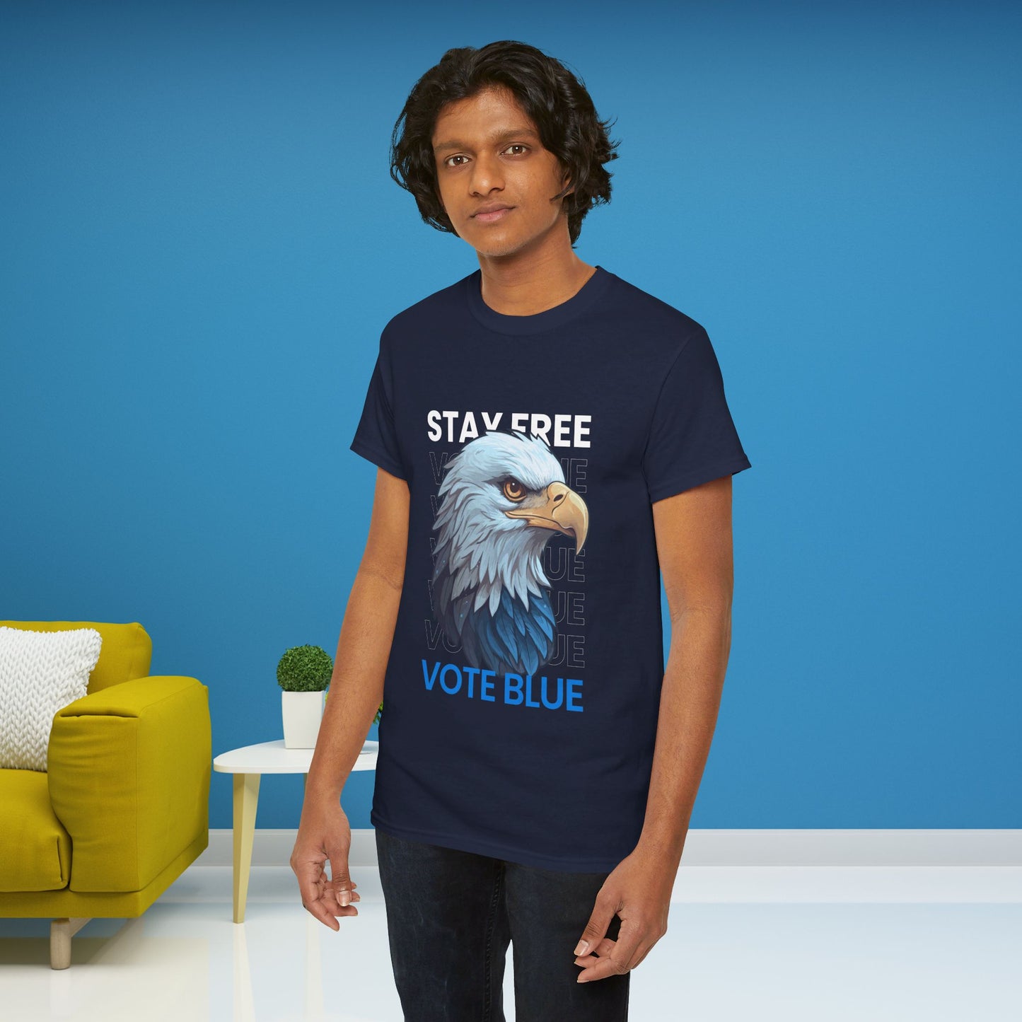 Stay Free Vote Blue Shirt- Freedom Tee-  Democrat Presidential Election T-Shirt