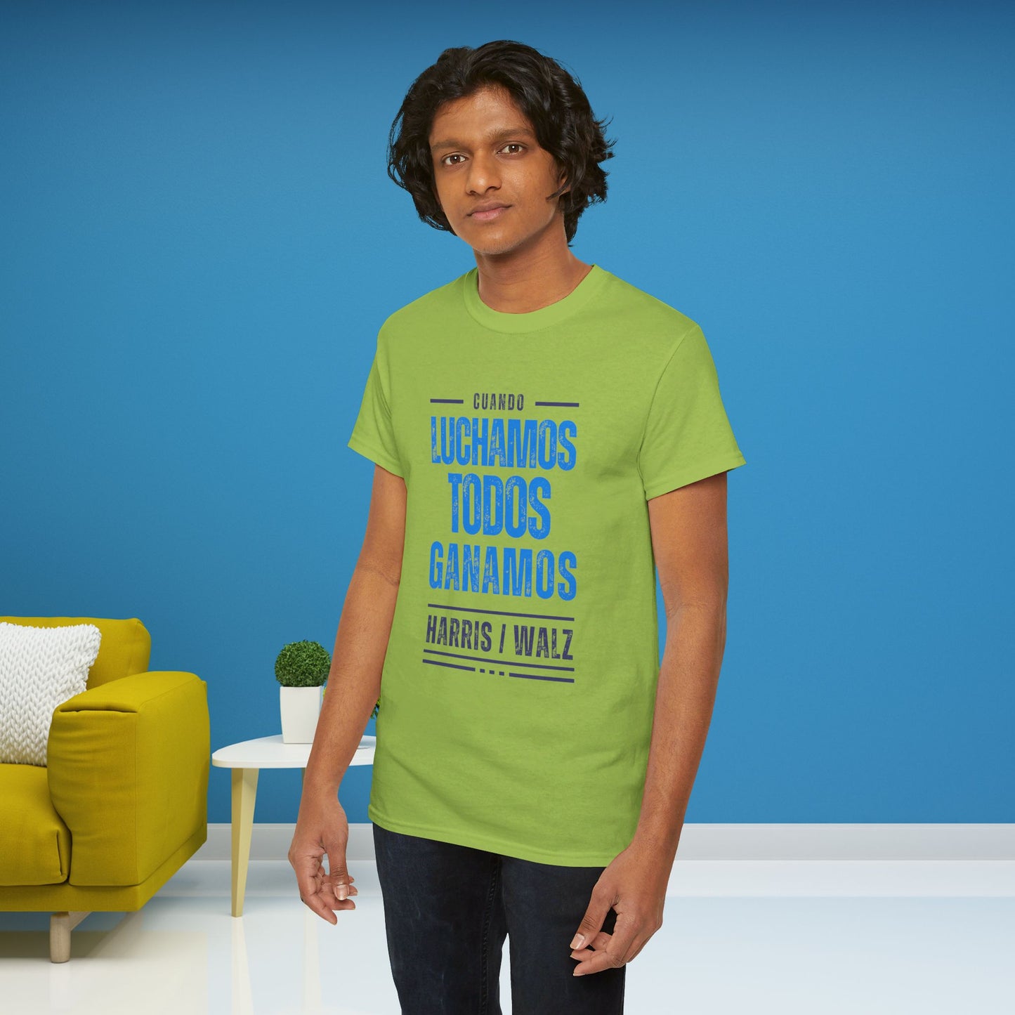 Cuando Luchamos Todos Ganamos Shirt- When We Fight We Win Tee in Spanish-  Latinx for Harris Democrat Presidential Election T-Shirt