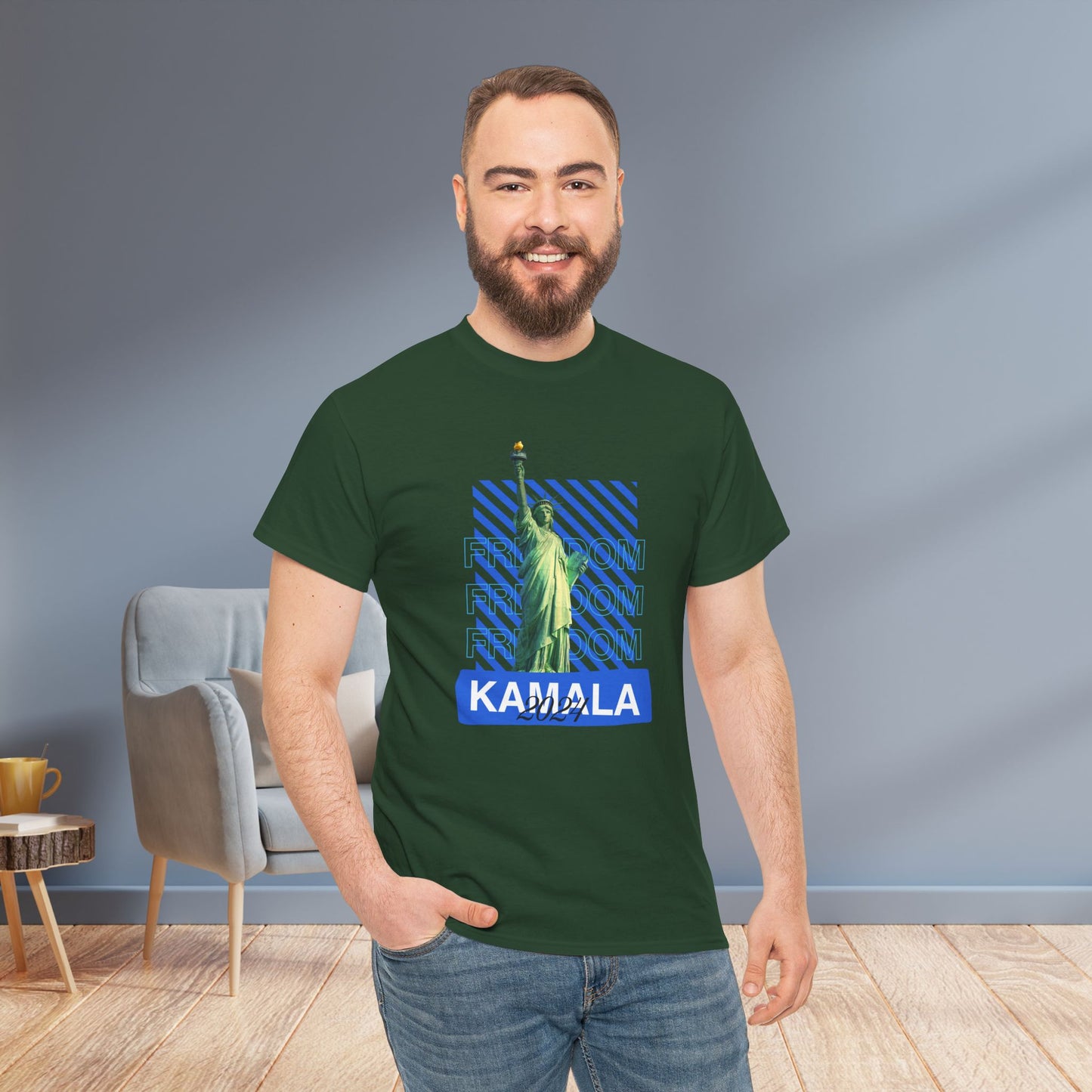 Statue of Liberty Kamala 2024 Freedom Shirt- Vote Blue T-Shirt- Democrat Presidential Election T-Shirt- Save Democracy Shirt