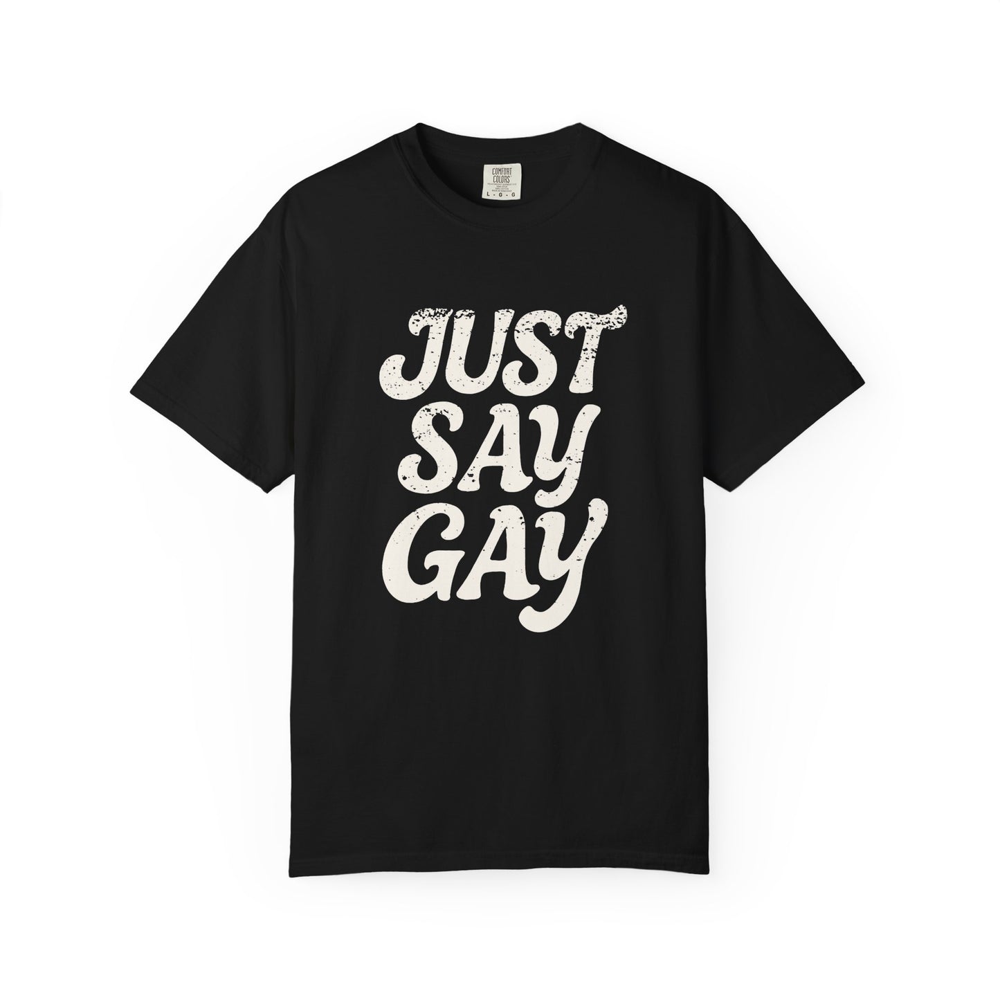 Just Say Gay Protest Shirt Social Justice LGBTQ T-Shirt Comfort Colors Anti-Fascism Resist Queer Gay Lesbian Bisexual Transgender Apparel