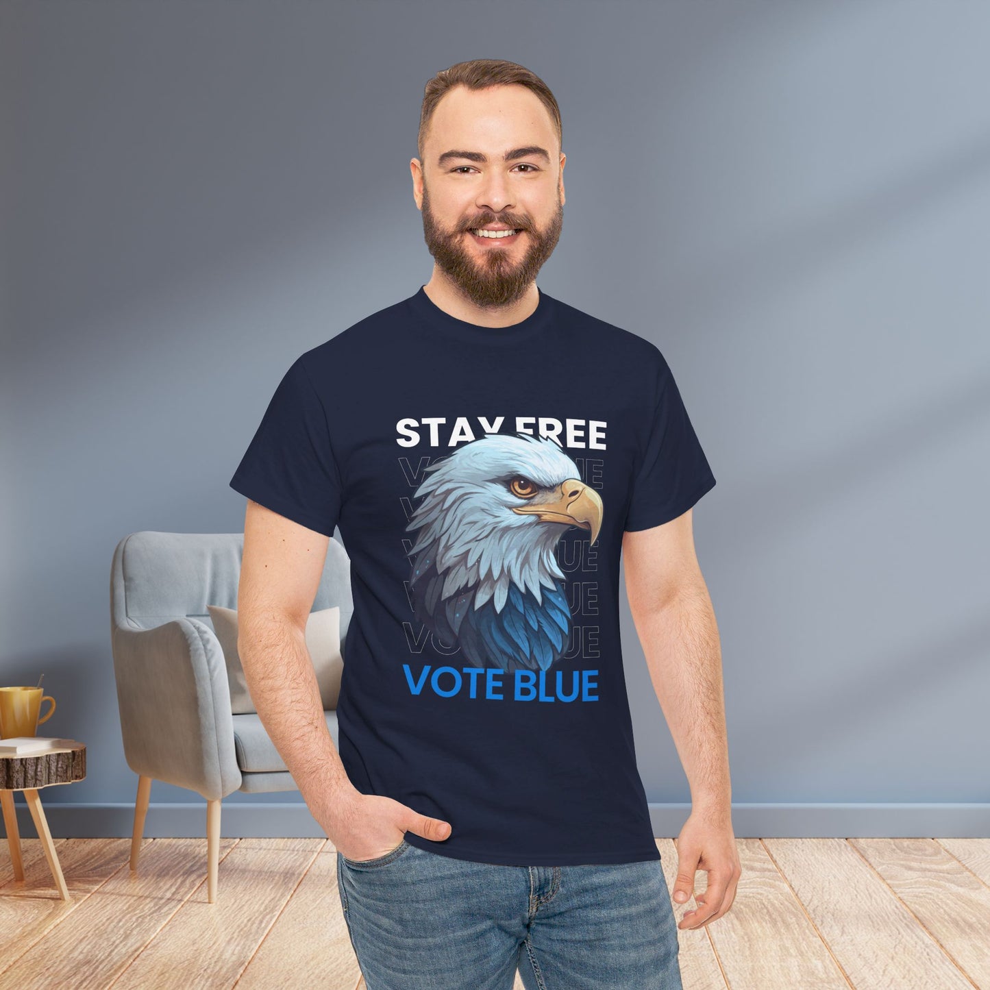 Stay Free Vote Blue Shirt- Freedom Tee-  Democrat Presidential Election T-Shirt