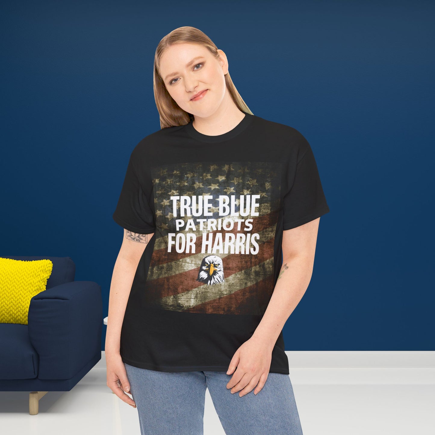 True Blue Patriots for Harris Shirt- Save Democracy Tee- Democrat Presidential Election T-Shirt